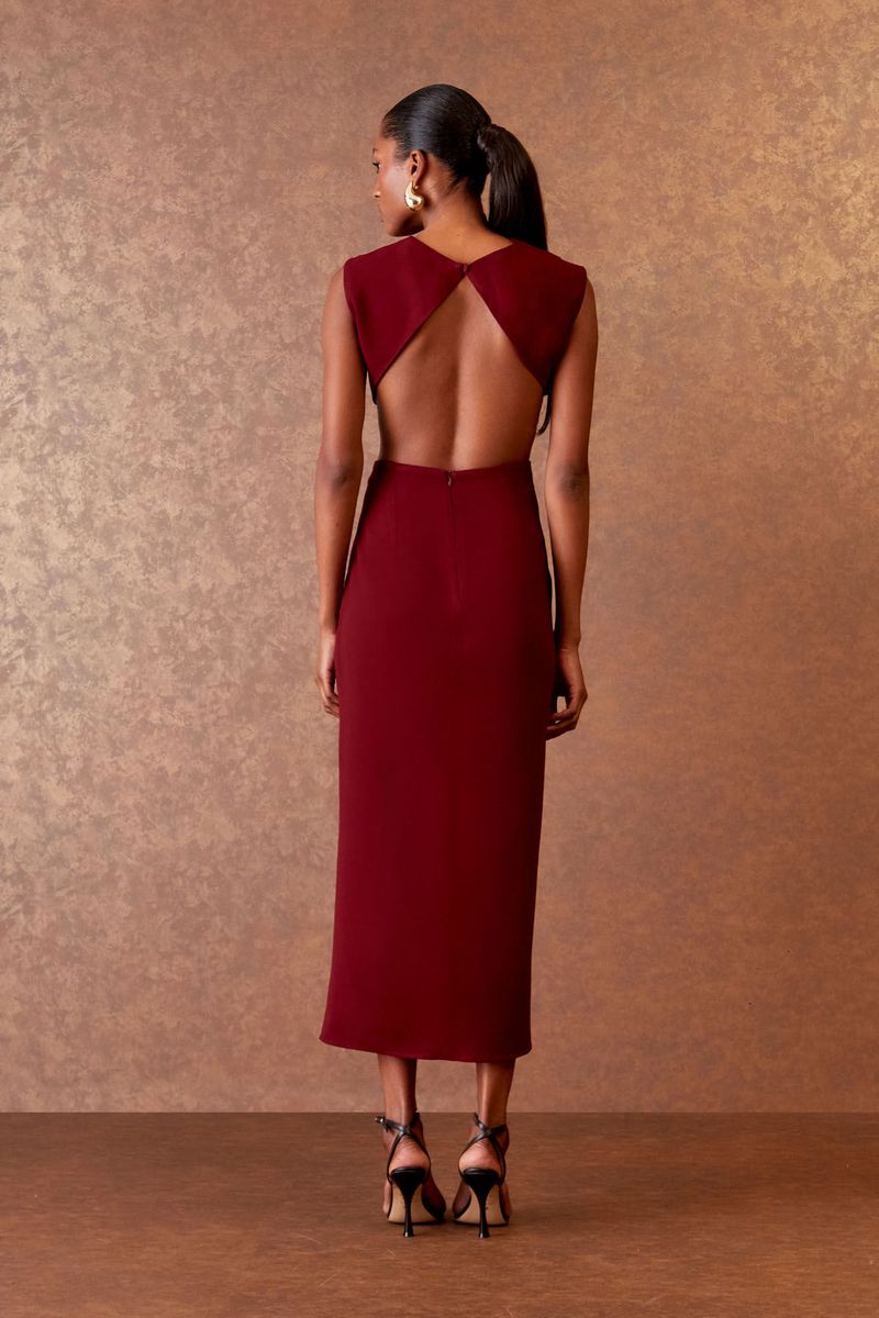 Vestido Midi Detalhe Frontal