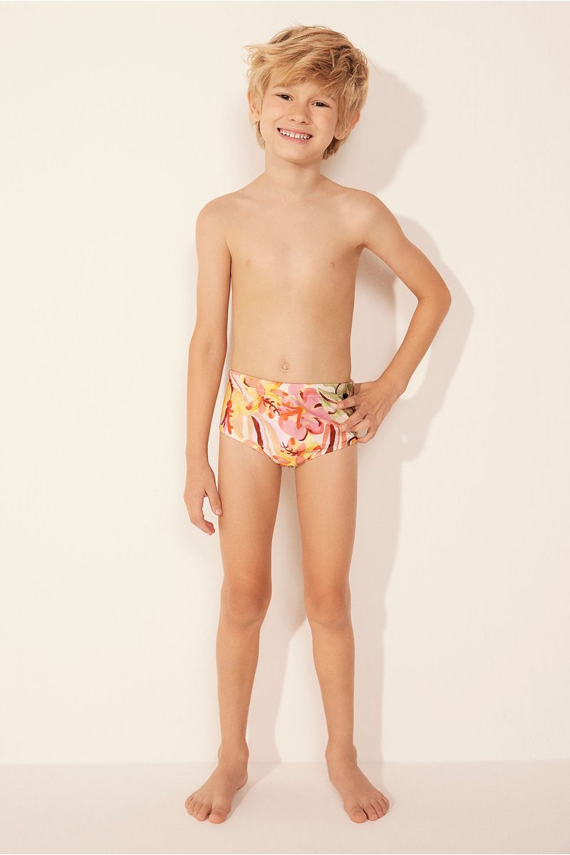 Sunga Infantil Larga Arte Floral