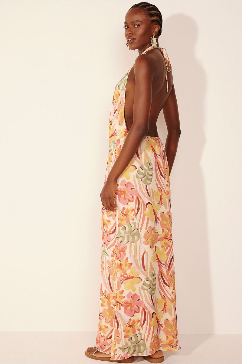 Vestido Longo Arte Floral