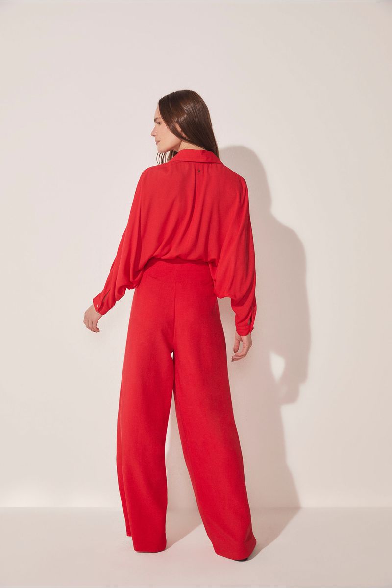 Calça Pantalona Alfaiataria Flores