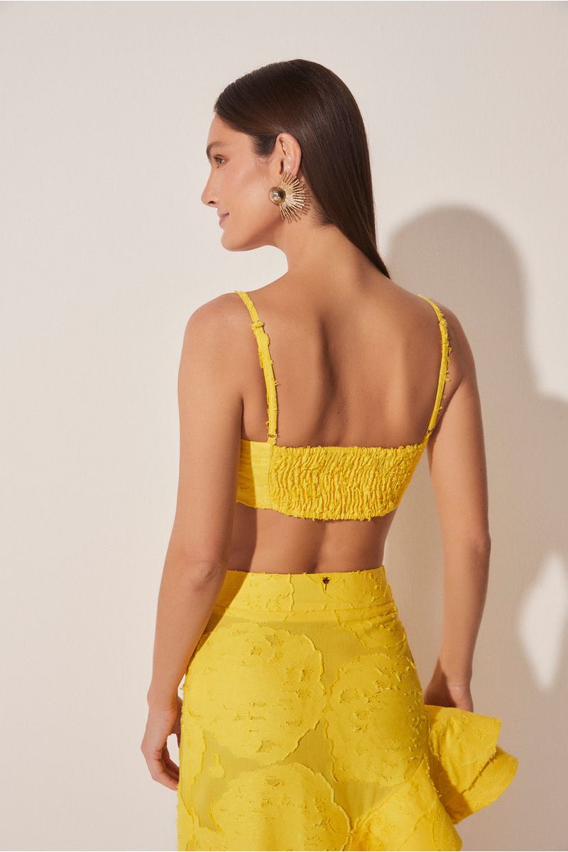 Top Cropped Cravo Jacquard