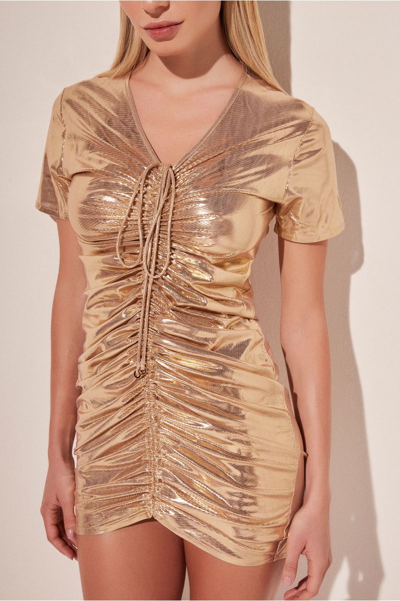 Vestido Curto Ouro