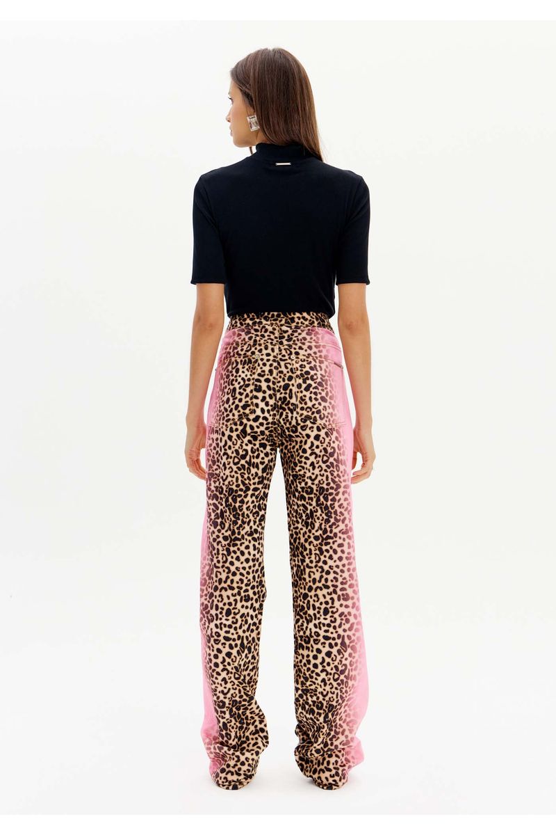 Calça Sarja Reta Animal Print
