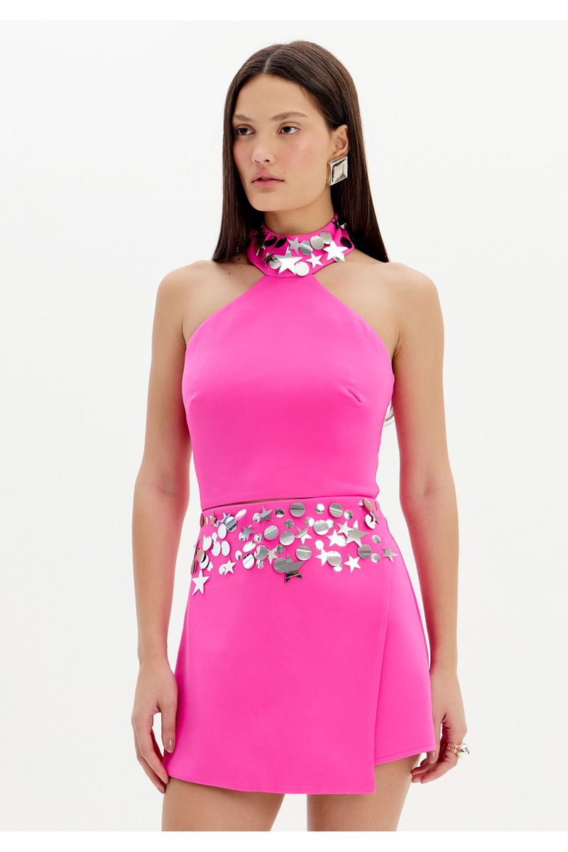 Blusa Frente Única Com Aplicações