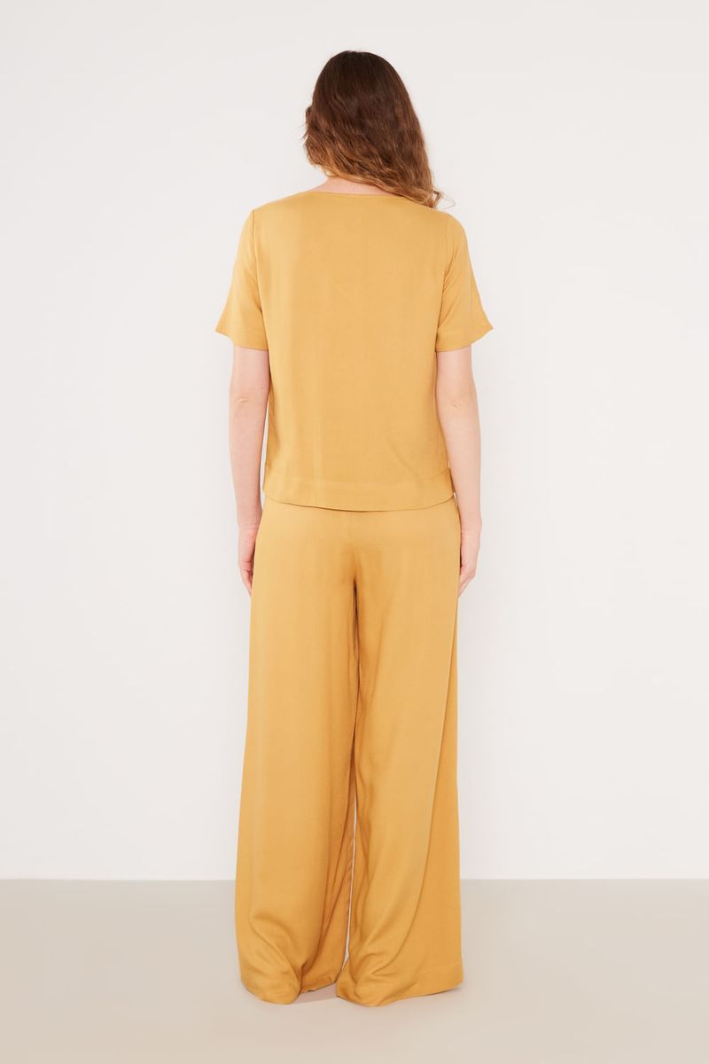 Calça Casual Flare - Amarelo Dijon