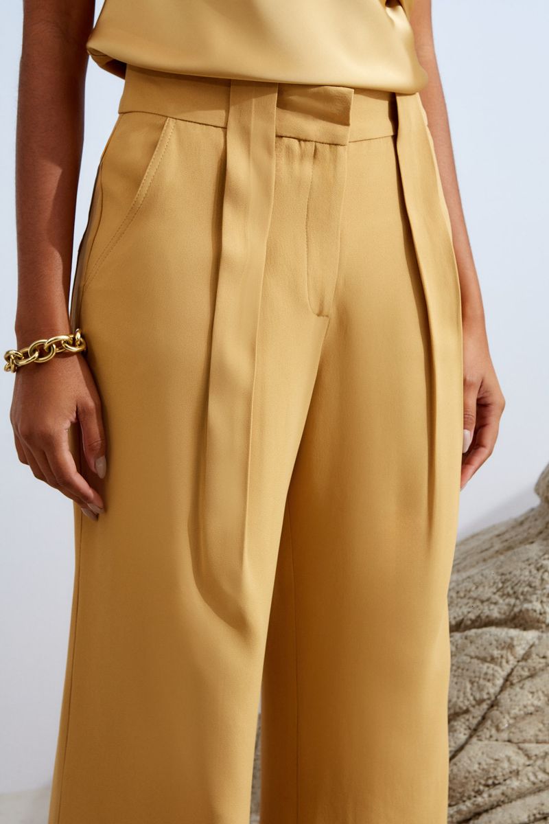 CALÇA PREGAS DETALHE PASSANTE