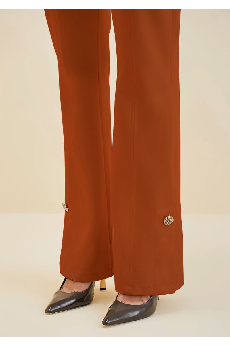 Calça Morena Rosa Boot Cut Alta Bege
