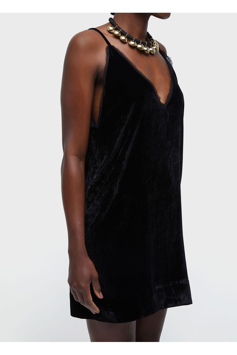 Vestido alças curto velvet