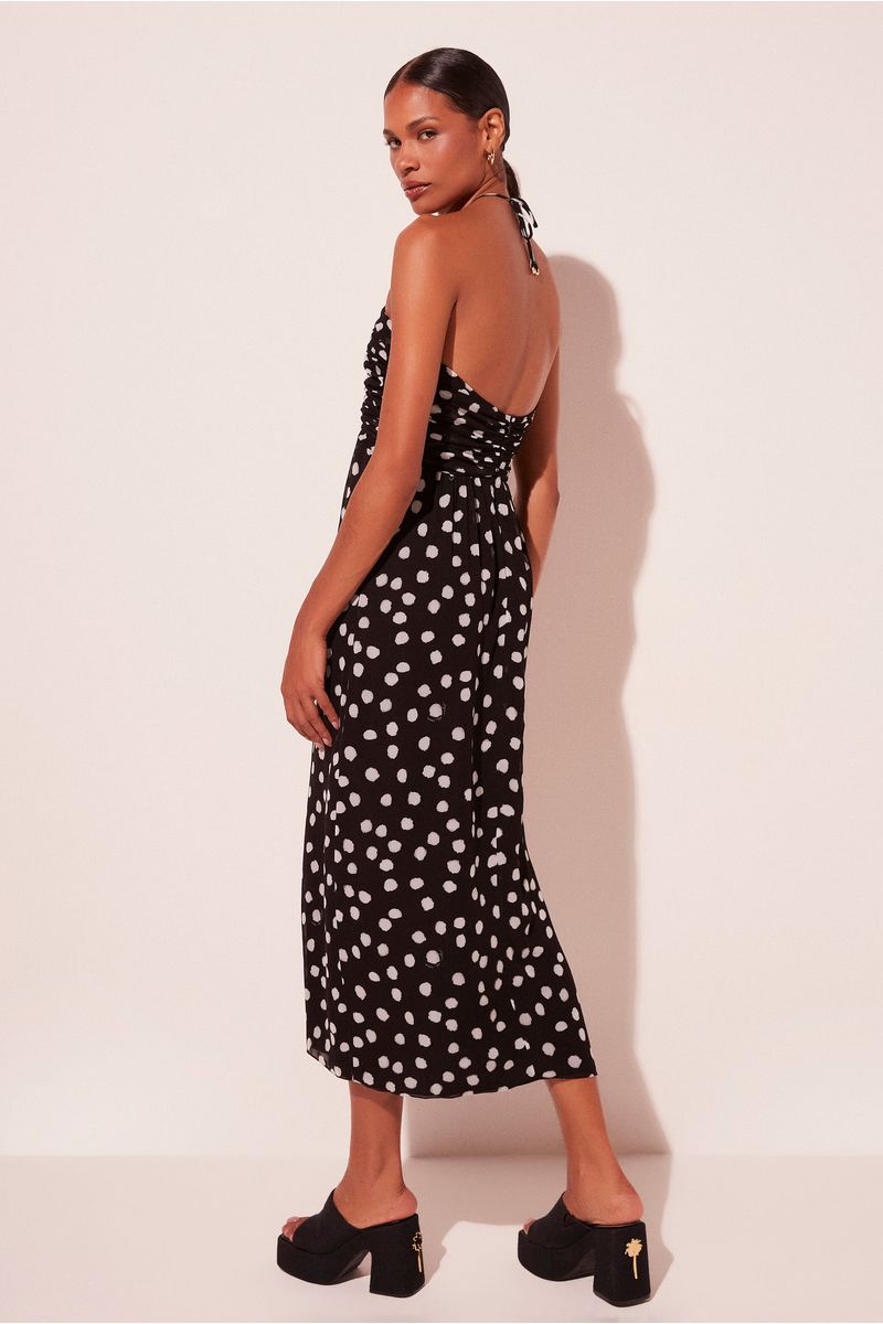Vestido Midi Poá Rústico