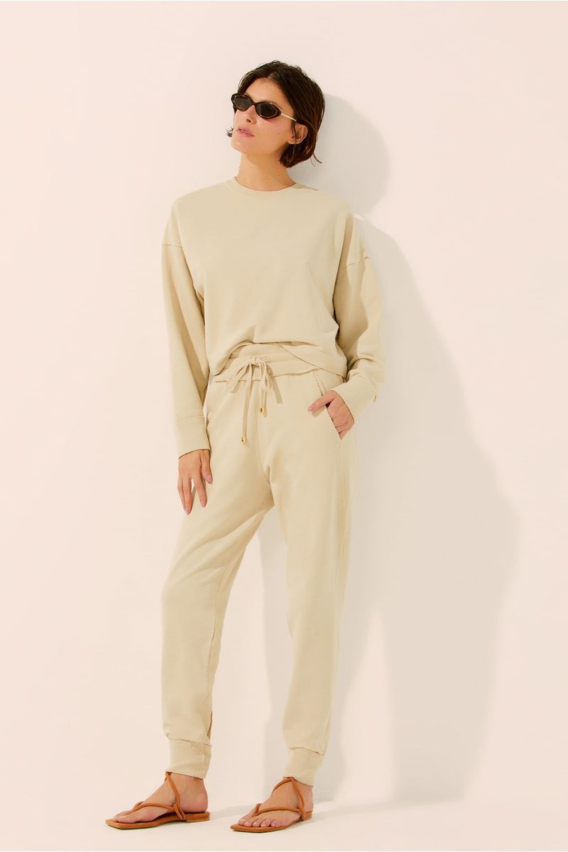 Blusa Manga Longa De Moletom Jardim Conforto
