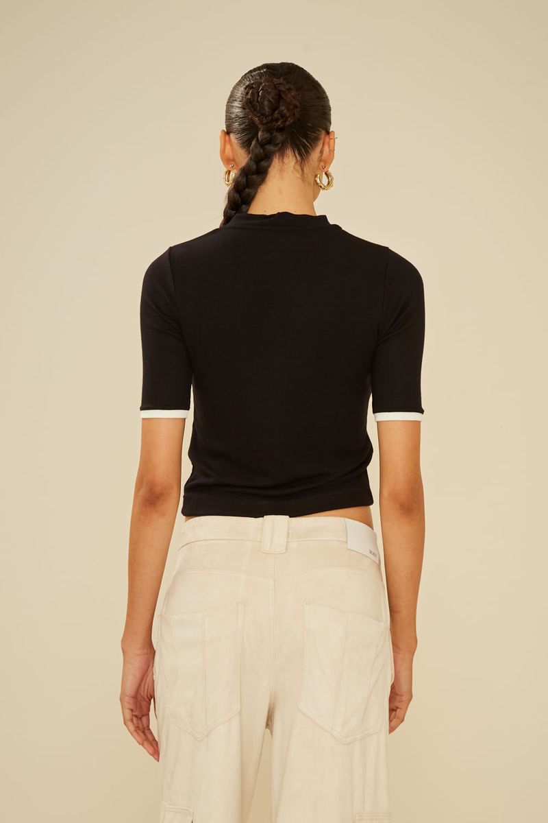 Blusa Malha Coração - Preto