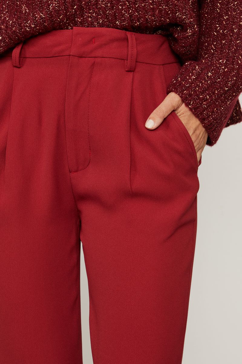 Calça Com Cinto Removivel Marrom Ruibarbo