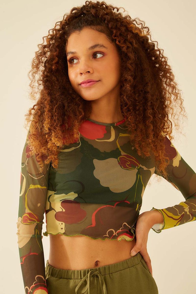 Blusa Estampa Camuflor - Est Camuflor