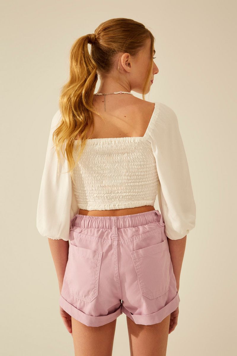 Short Sarja Cadarço - Lilas Rainbow