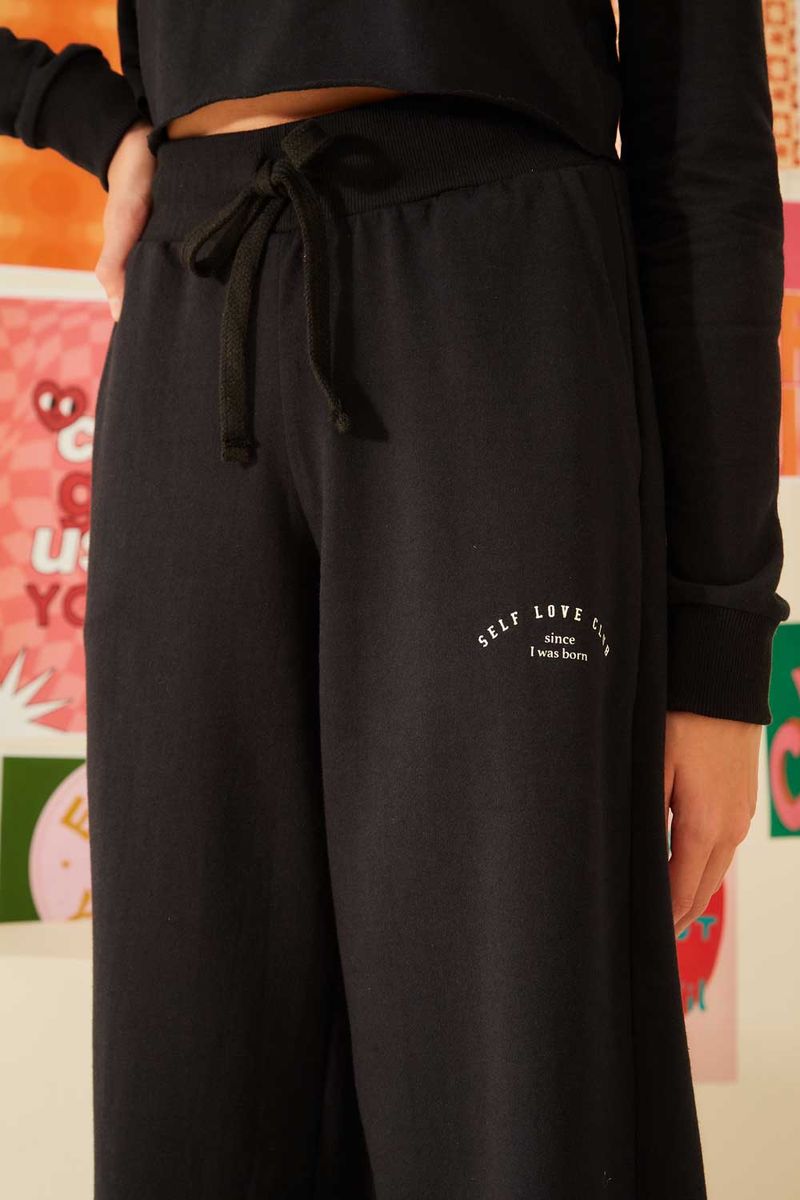 Calça Moletom Self Love - Preto