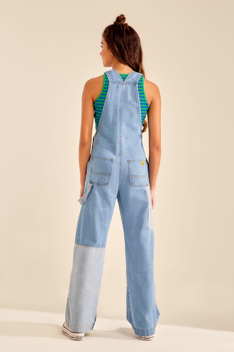 Jardineira Jeans Patch - Jeans