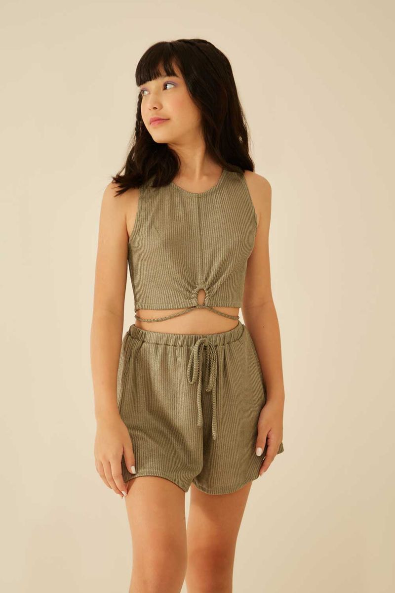 Short Malha Tricot - Verde Pista