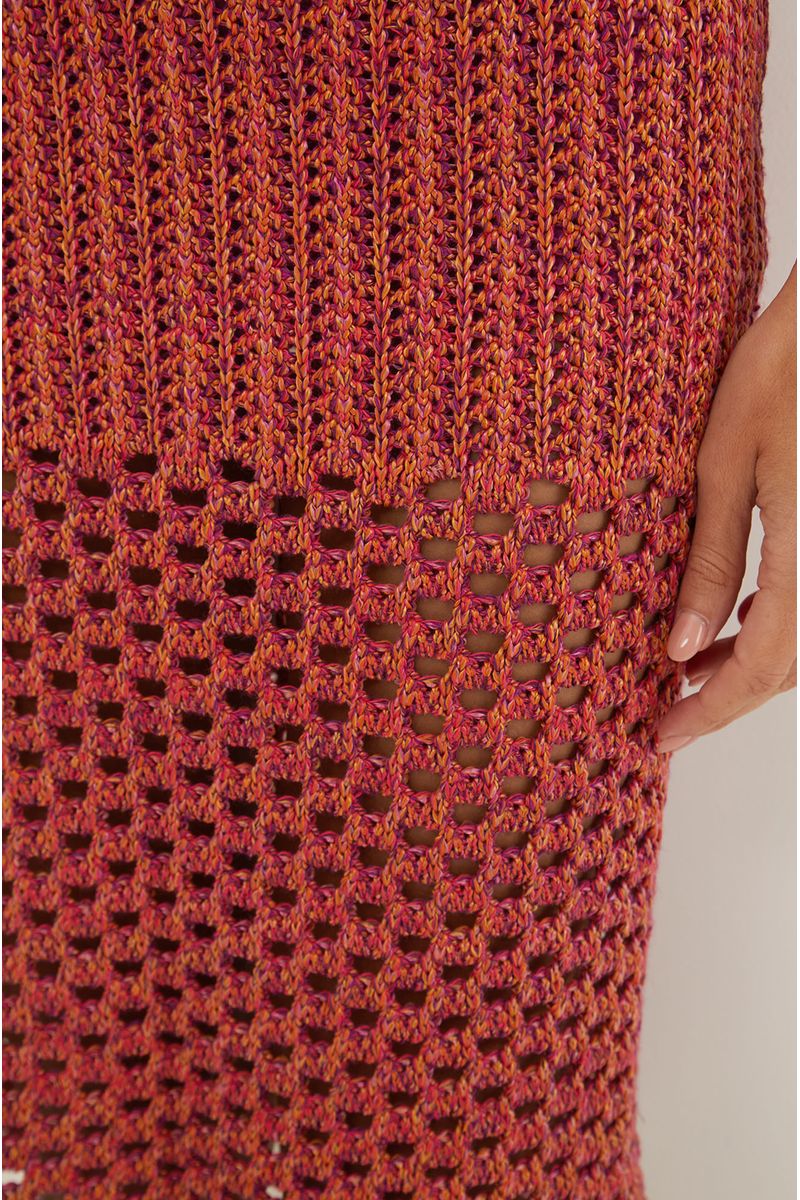 Saia Midi Aria Tricot Berry Burst