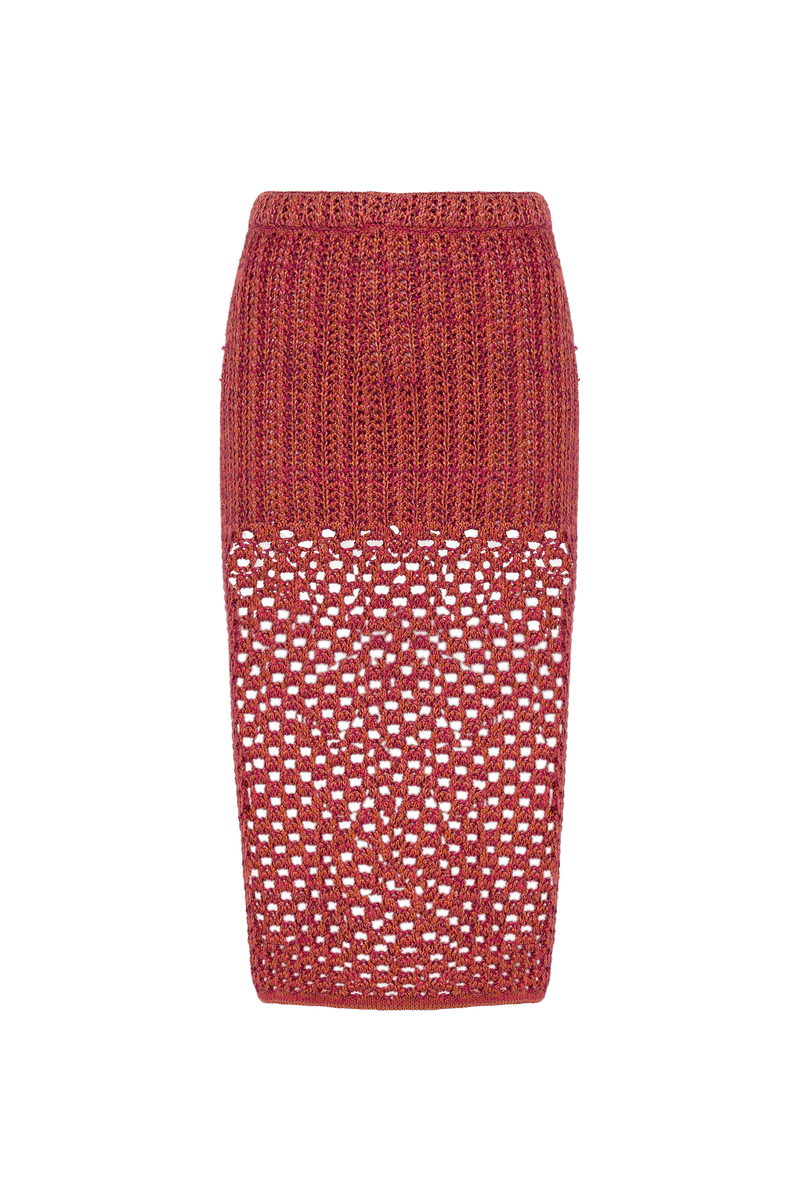 Saia Midi Aria Tricot Berry Burst