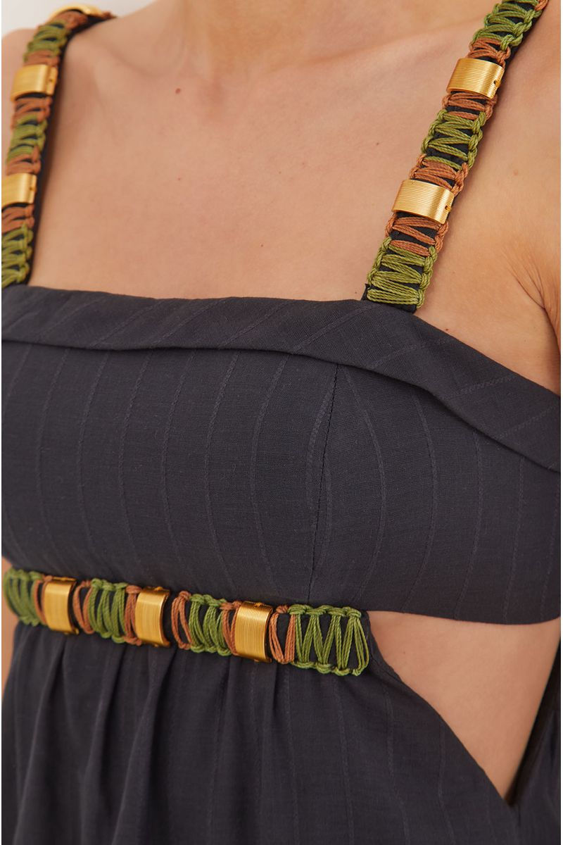 Vestido Midi Sally Detalhe Black
