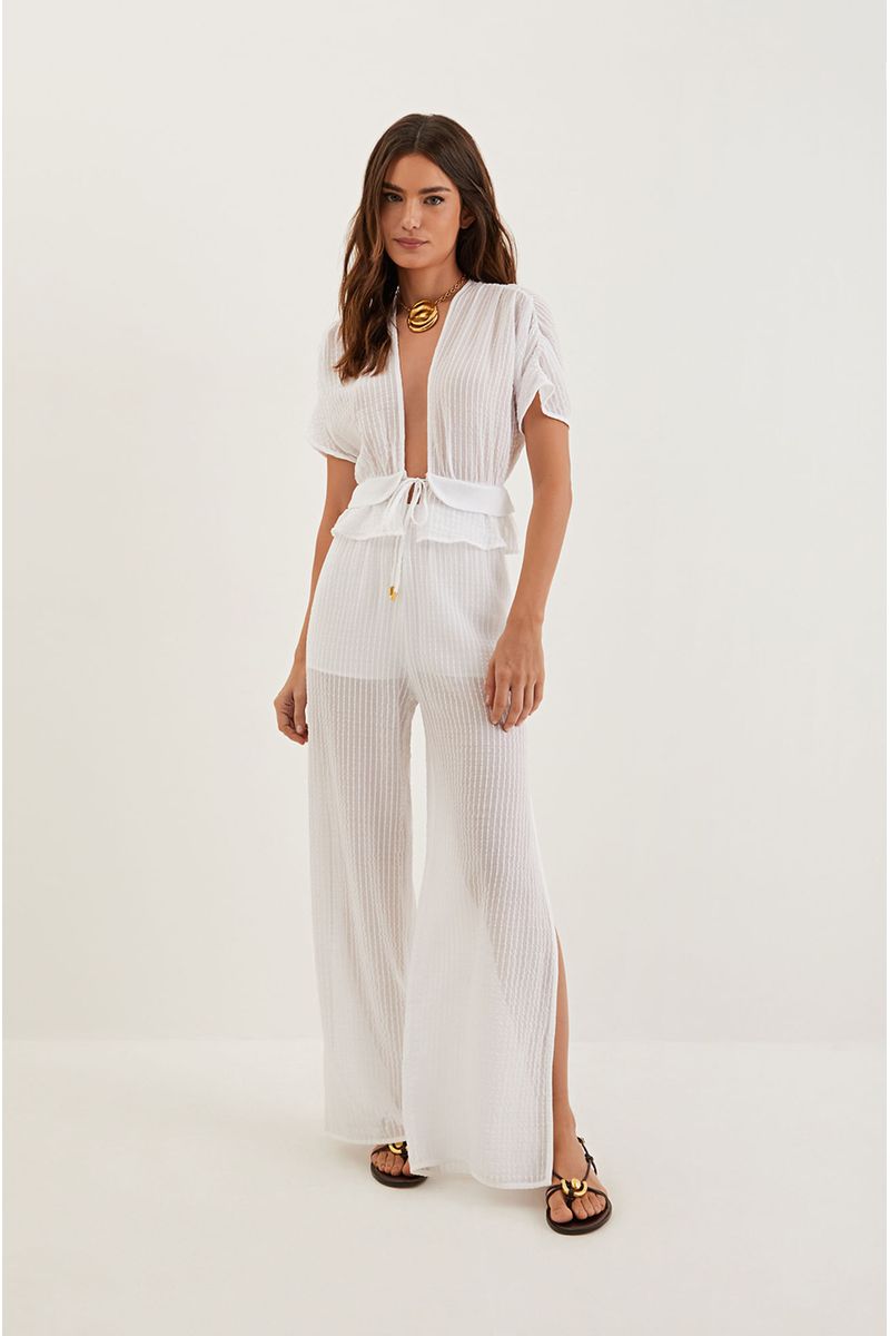 Blusa Manga Curta Allie Off White