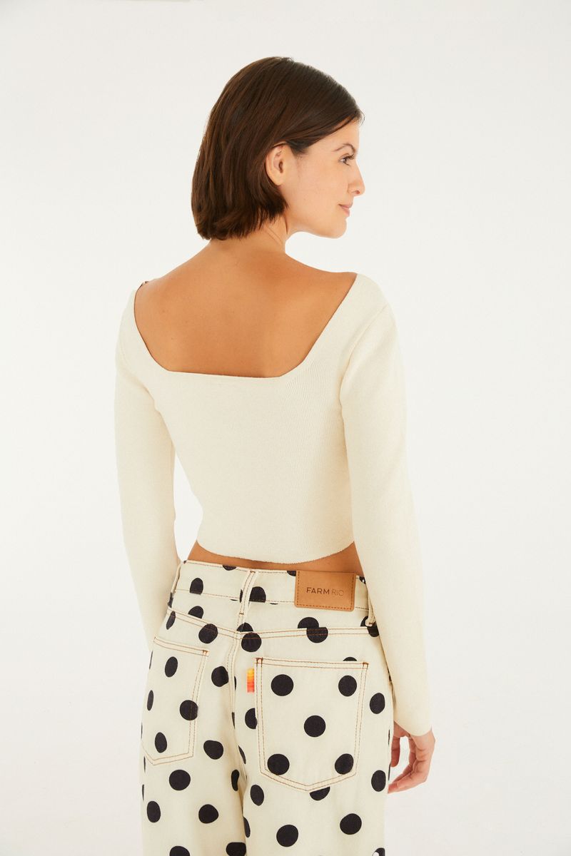 Top Manga Comprida Tricot