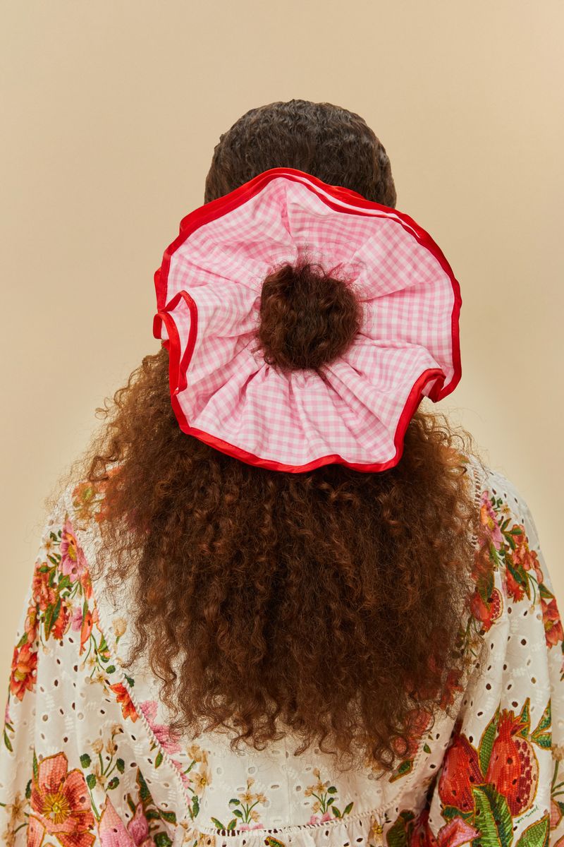 Frufru Borogodó Quadriculado Rosa