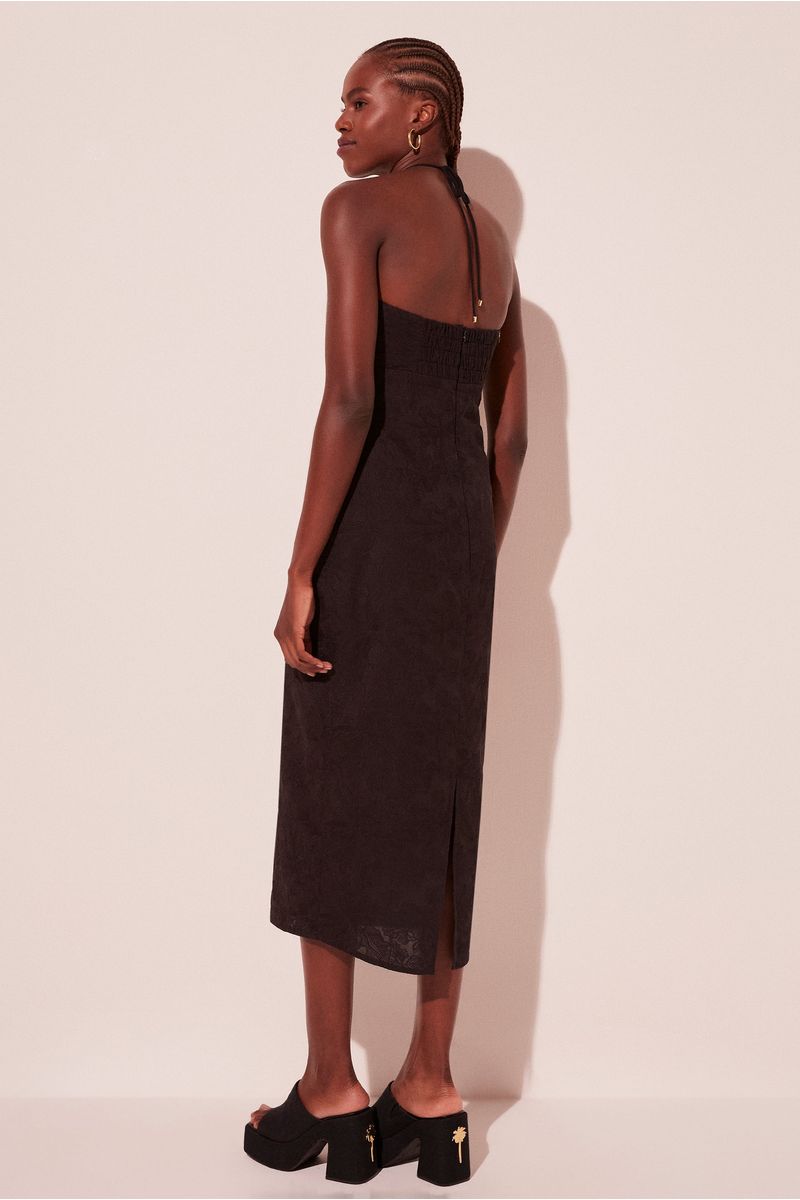 Vestido Midi Orquídea Preto