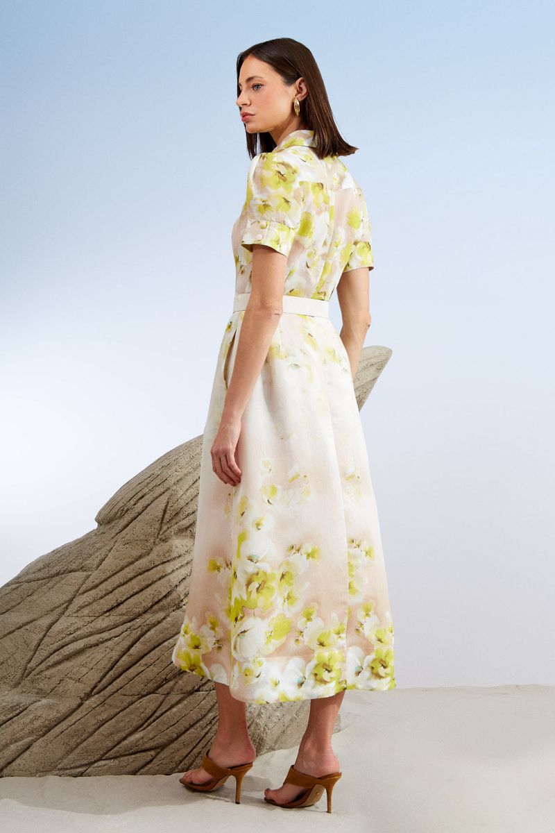 VESTIDO CHEMISE MIDI ESTAMPA GEORGIA