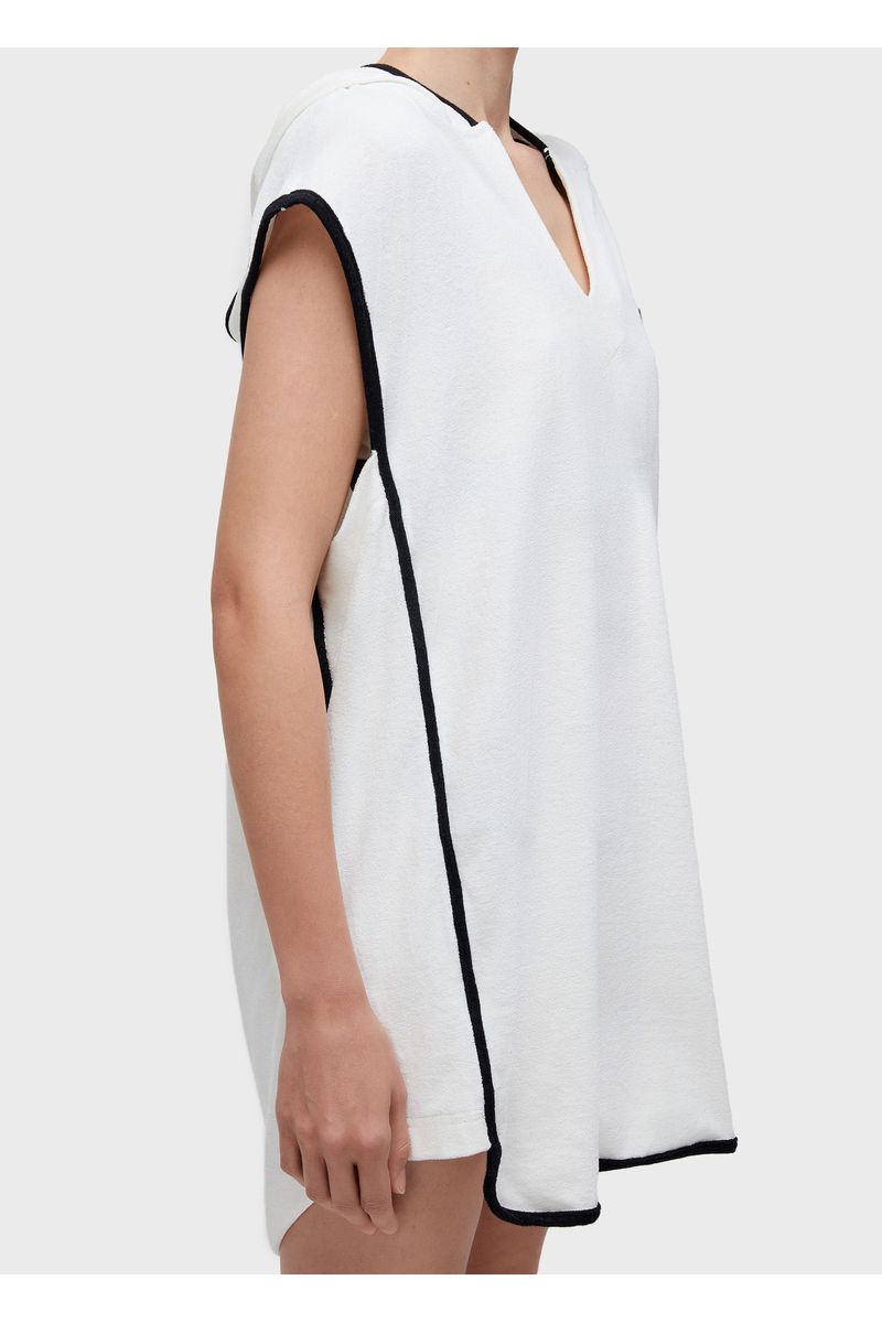 Vestido sobreposicao vies atoalhado