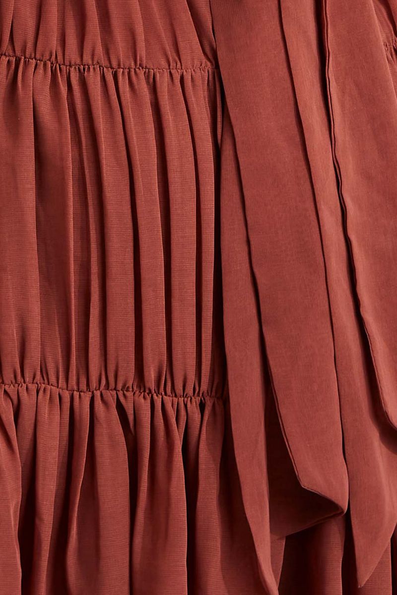 VESTIDO CURTO SAIA FRANZIDA CAMADAS