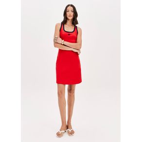 Vestido Curto Sem Mangas Com Bordado