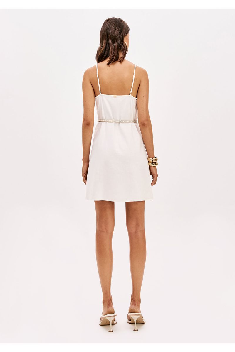 Vestido Curto De Alças Com Cinto