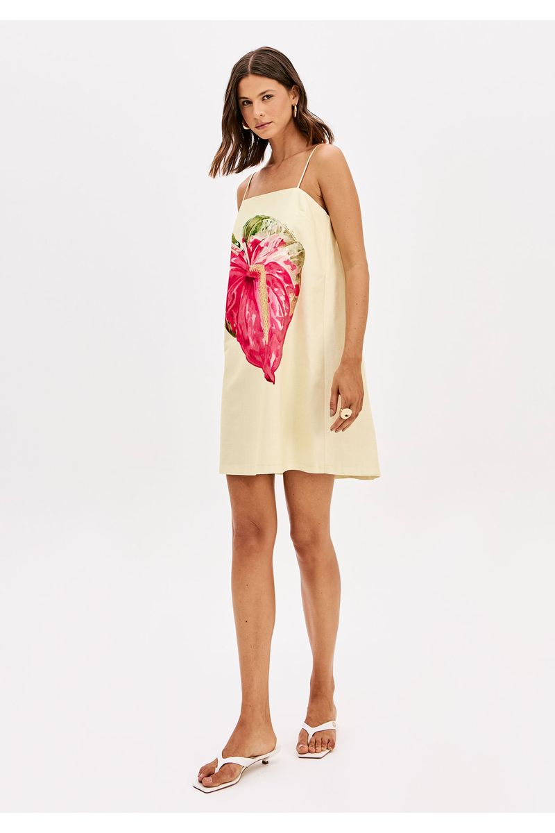 Vestido Curto De Alças Estampado