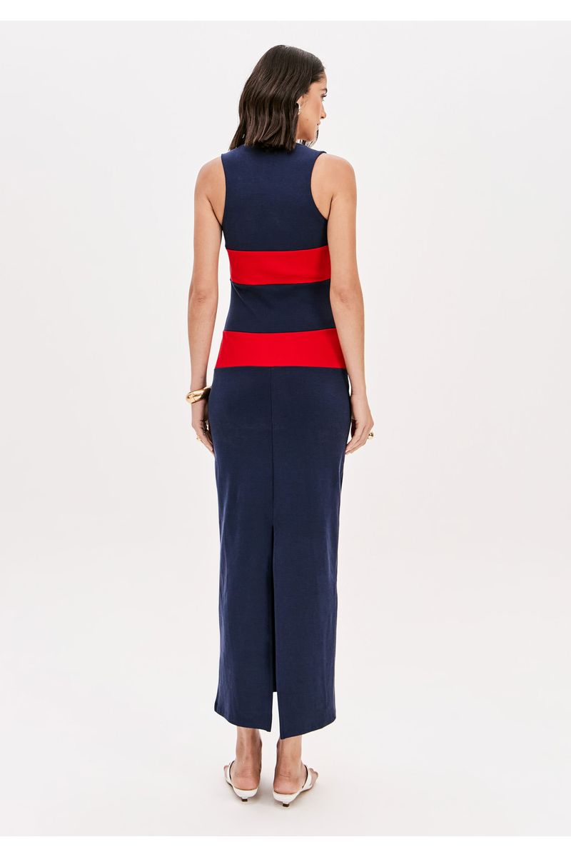 Vestido Super Midi Com Recortes