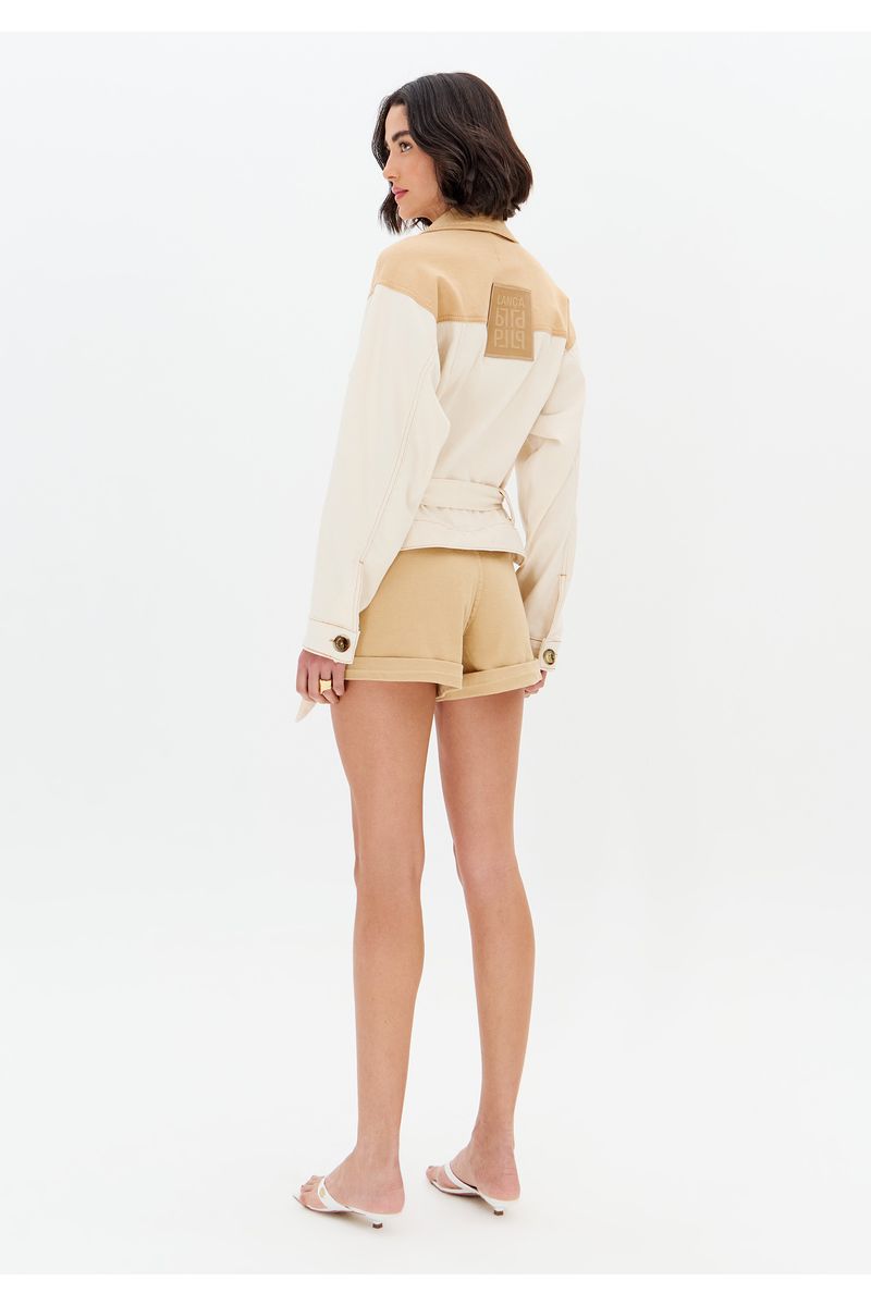 Short Sarja Clochard Cintura Super Alta
