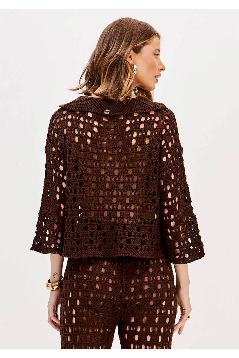 Blusa De Tricô Mangas Médias