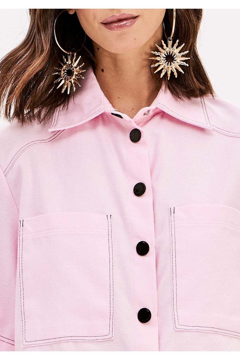 Camisa Cropped Manga Curta