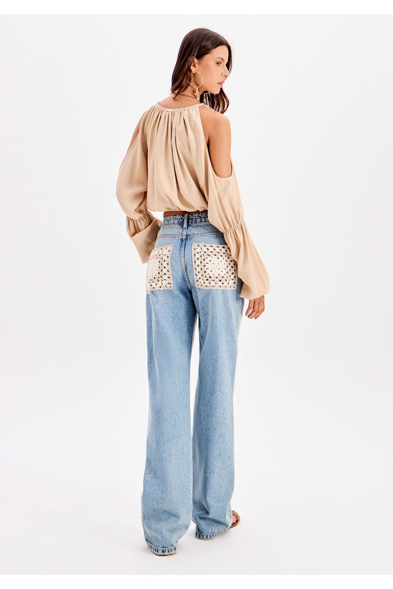 Calça Jeans Reta Cintura Alta
