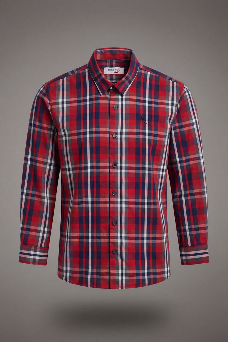 Camisa Mini Ml Xadrez Pula Fogueira