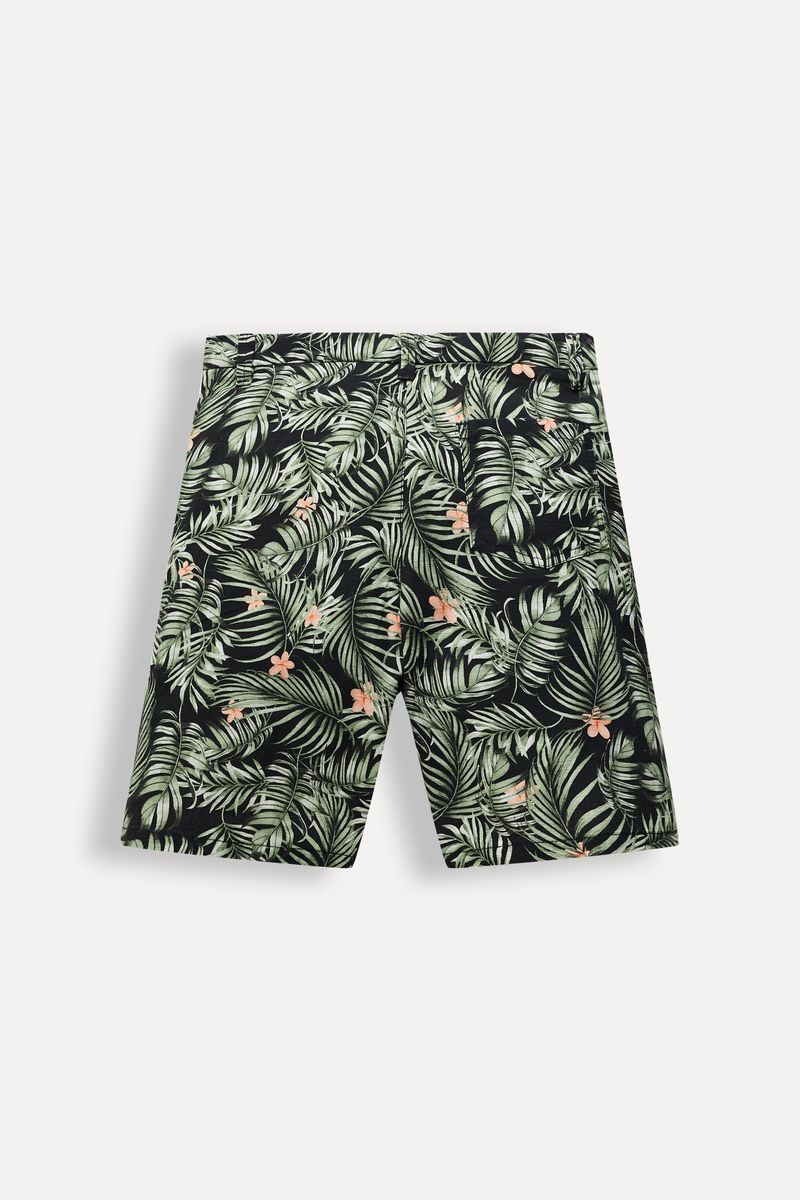 Bermuda Mini Estampa Folhas