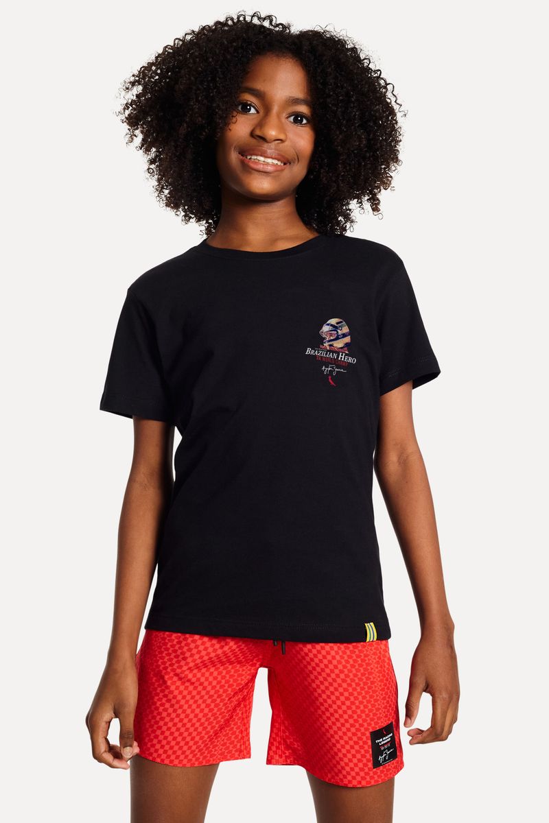 Camiseta Mini Est Brazilian Hero Senna