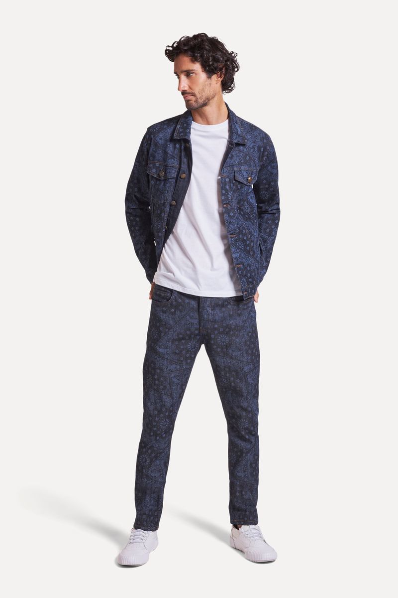 Calca Jeans Skinny Bandana