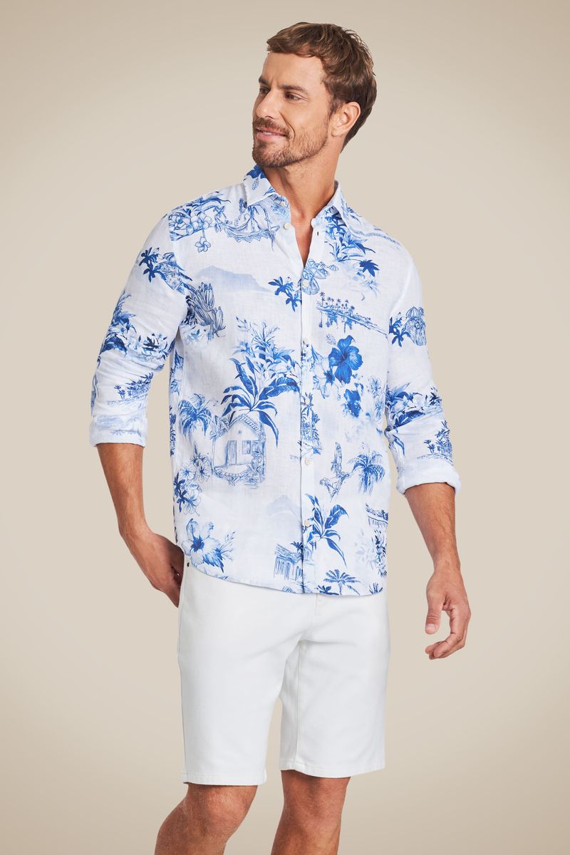 Camisa Ml Estampada Bahia Bonita