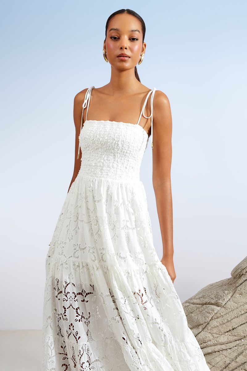 VESTIDO LONGO BORDADO ARABESCOS