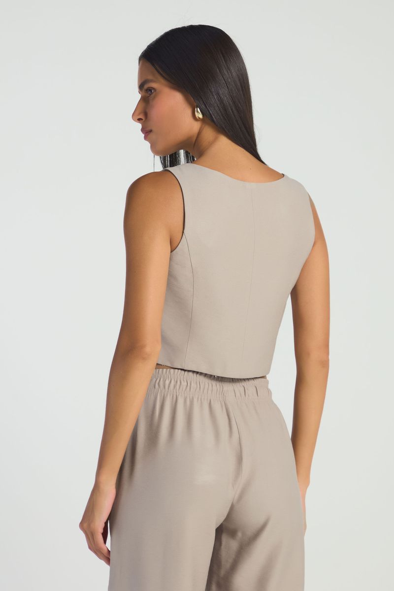 COLETE COM BARRA ASSIMETRICA - TAUPE