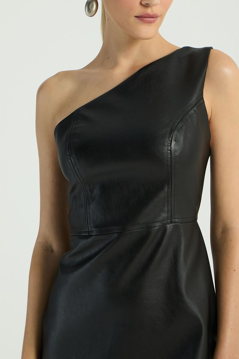 VESTIDO DE UM OMBRO - PRETO
