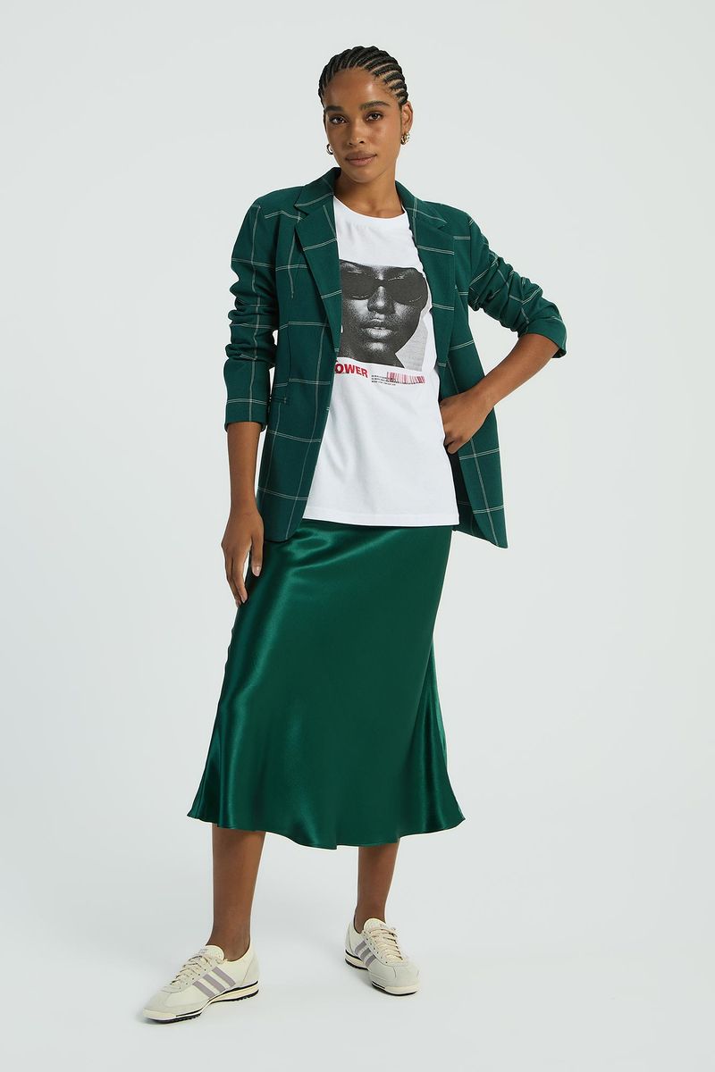 T-SHIRT SILK MULHER COM OCULOS - BRANCO