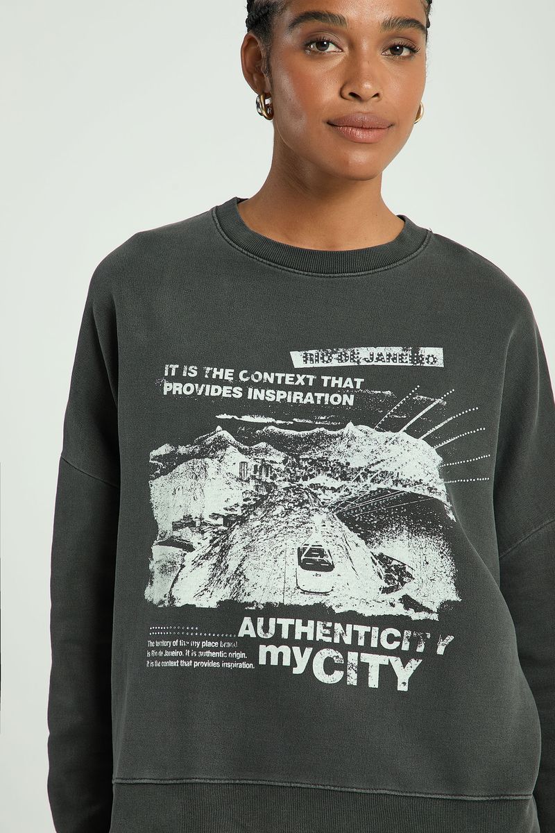 CASACO EM MOLETOM COM SILK E TERMOCOLANTE-PRETO