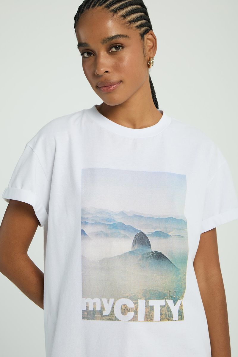 T-SHIRT SILK MY CITY - BRANCO